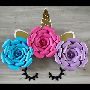 Unicorn Paper Flower Wall Decor